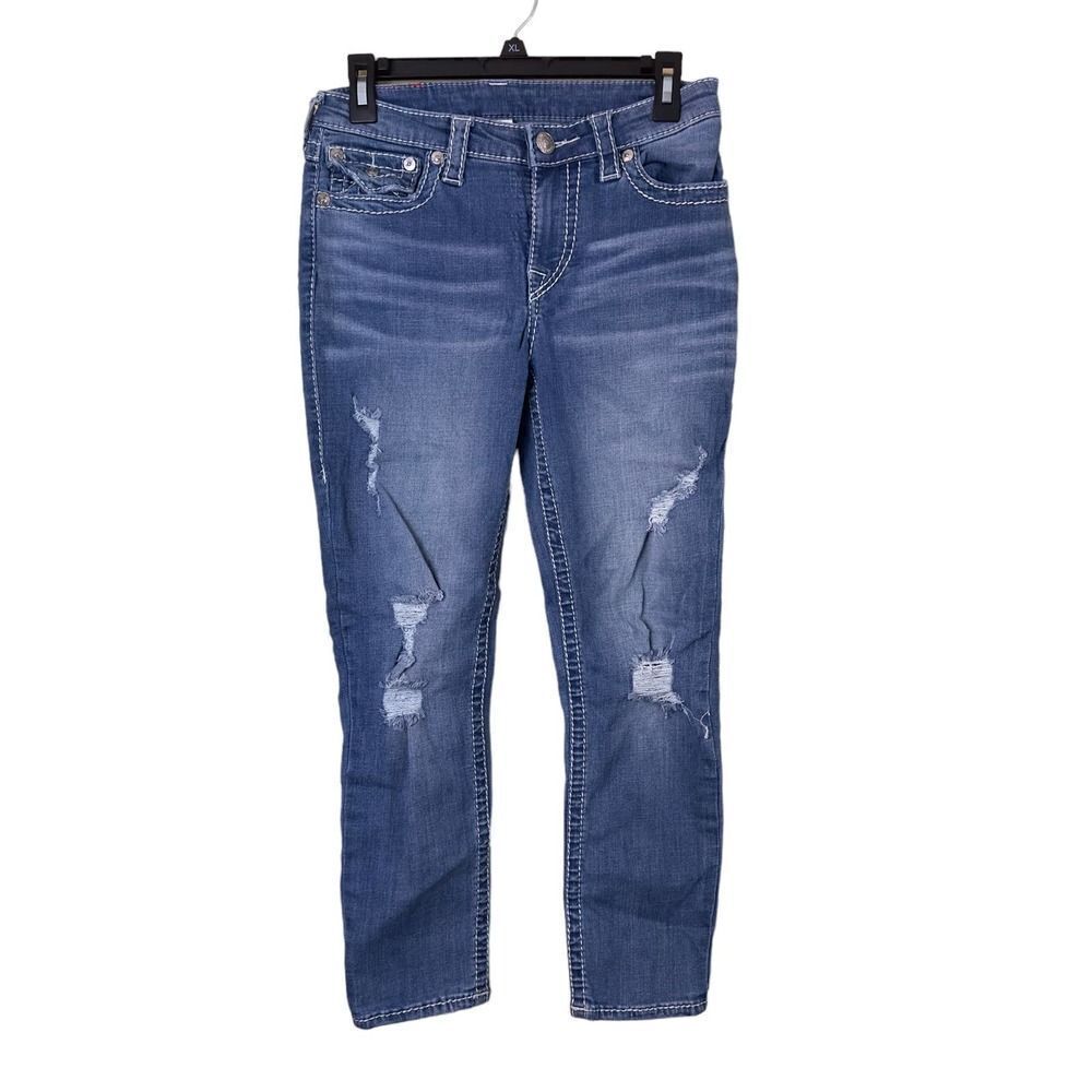True Religion Distressed Capri Jeans Size 29